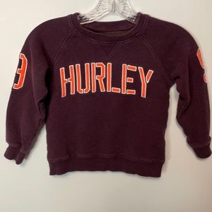 Hurley, Boy's Sweatshirt, Burgundy, Orange, and White, Size 6